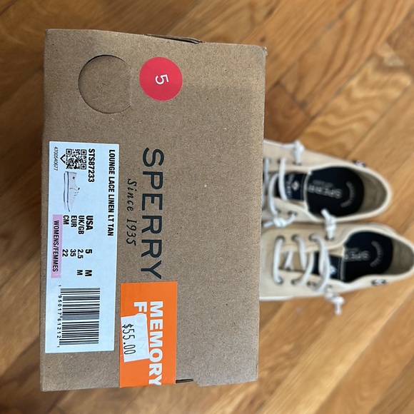 Sperry Lounge Lace Linen Lt Tan, Memory Foam - Picture 5 of 5